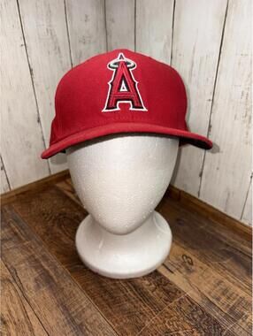 New Era 59Fifty Los Angeles Angels Anaheim MLB Hat/Cap Fitted Sz 7 3/8 On Field